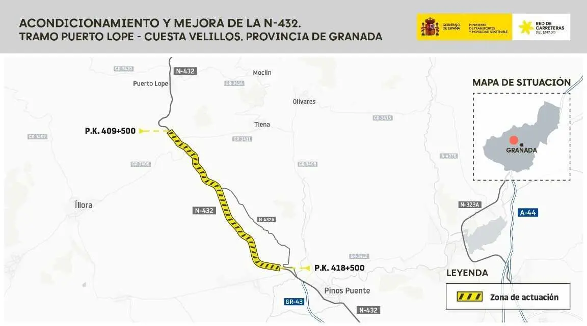 Rechazo municipal a un estudio de mejora de la N-432 en la Cuesta Velillos