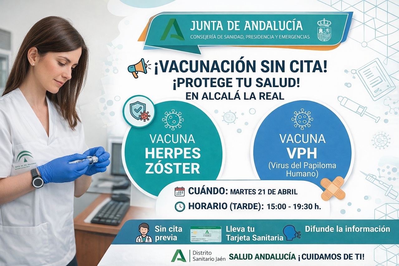 Jornada sin cita previa de vacunación frente al herpes zóster y el virus del papiloma humano