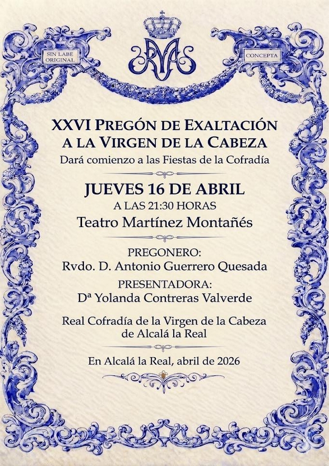 XXVI Pregón de Exaltación a la Virgen de la Cabeza