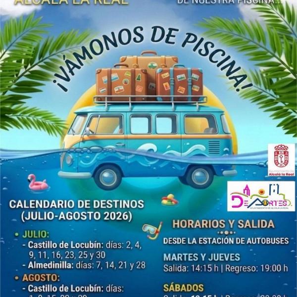 Autobús gratis a las piscinas de Almedinilla y Castillo de Locubín