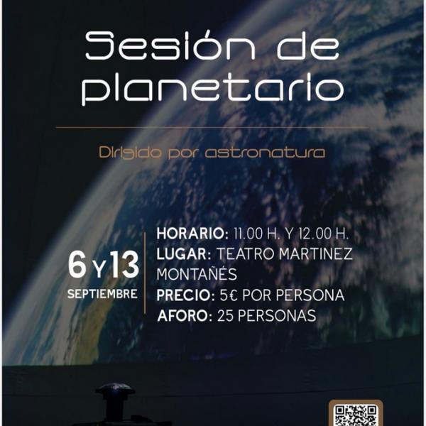 Sesión de planetario con un astronauta